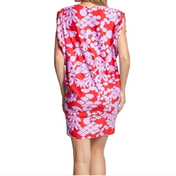 Trina Turk Bali Blossom Floral Swim Suit Cover Up Tunic Dress - Picture 3 of 5